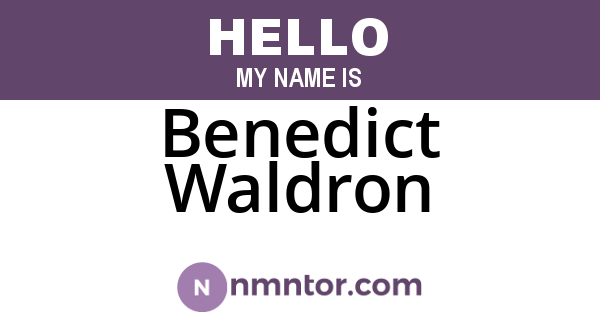 Benedict Waldron
