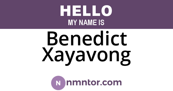 Benedict Xayavong