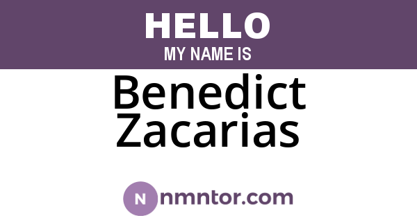 Benedict Zacarias