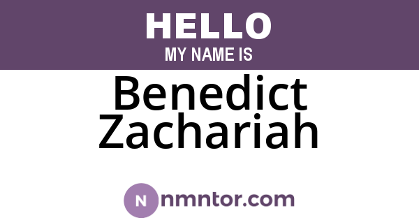 Benedict Zachariah