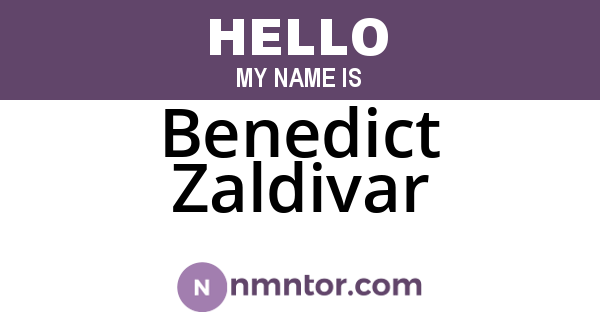 Benedict Zaldivar