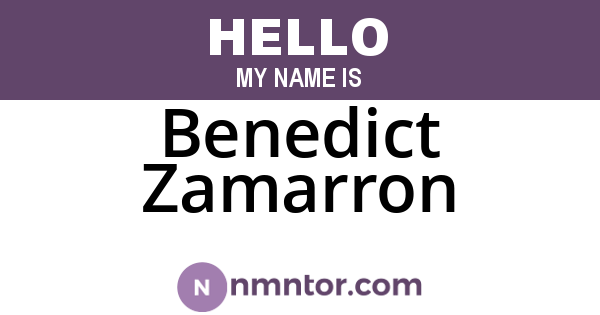 Benedict Zamarron