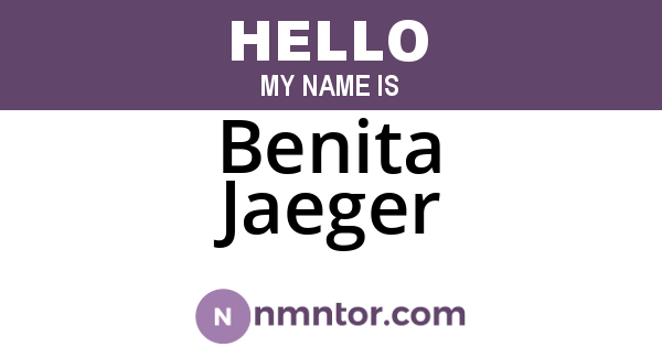 Benita Jaeger