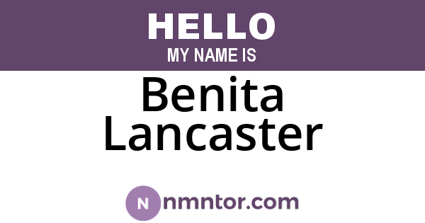 Benita Lancaster