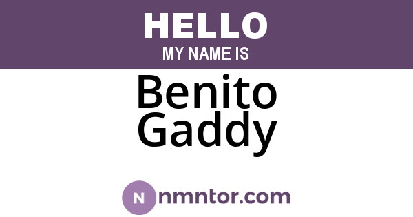 Benito Gaddy