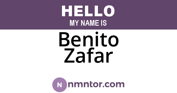 Benito Zafar