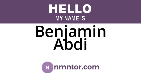 Benjamin Abdi