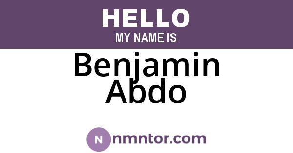 Benjamin Abdo