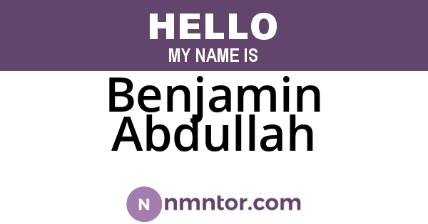 Benjamin Abdullah