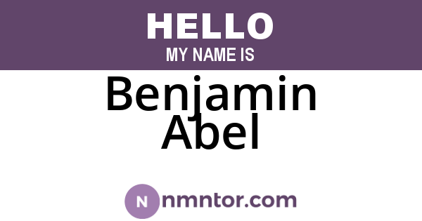 Benjamin Abel