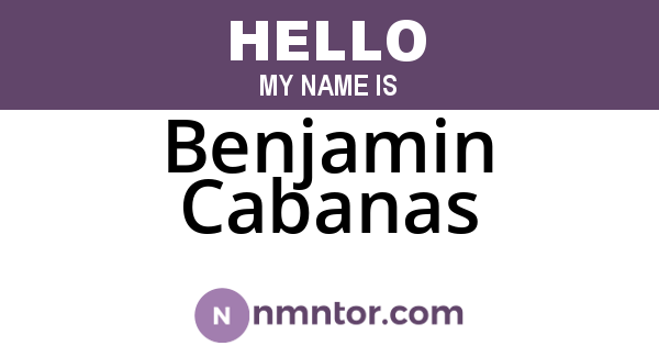 Benjamin Cabanas