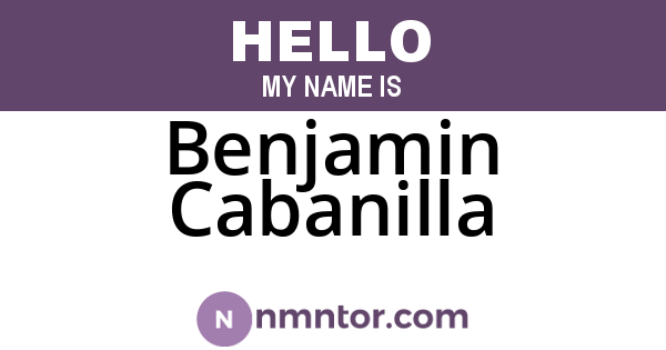 Benjamin Cabanilla