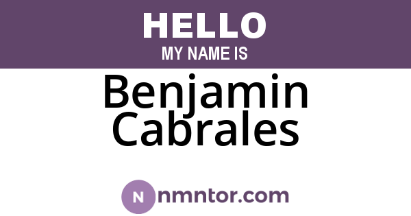 Benjamin Cabrales