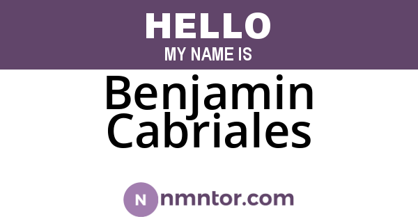 Benjamin Cabriales