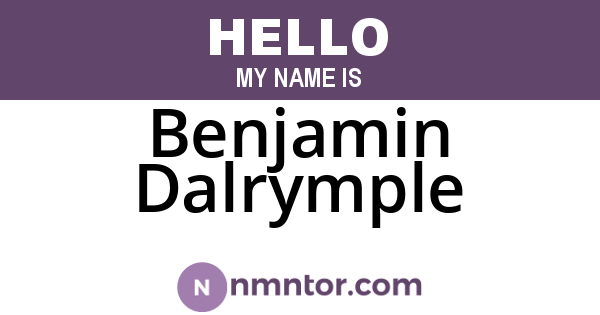 Benjamin Dalrymple