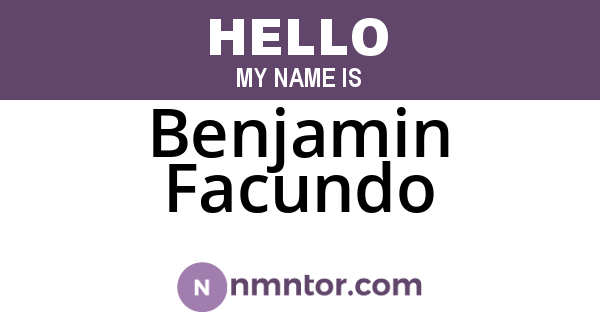 Benjamin Facundo