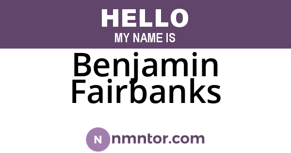 Benjamin Fairbanks