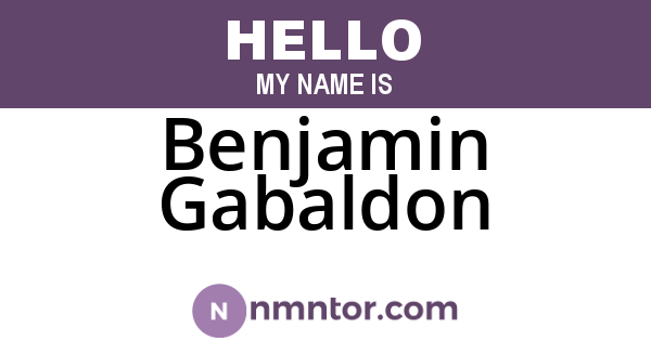 Benjamin Gabaldon