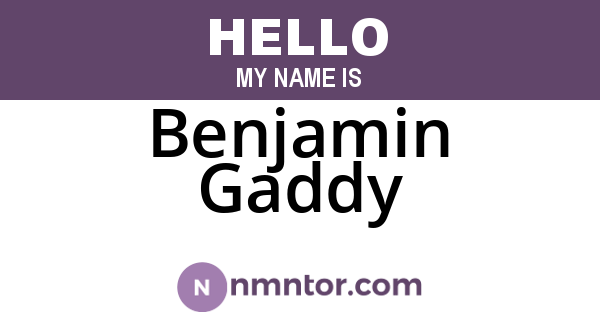 Benjamin Gaddy