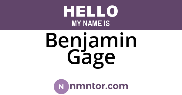 Benjamin Gage
