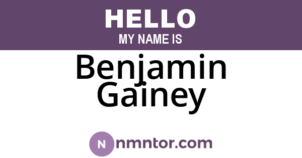 Benjamin Gainey