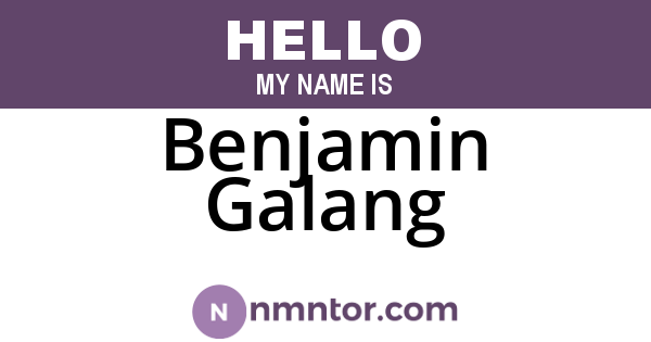 Benjamin Galang