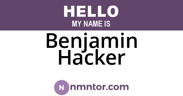 Benjamin Hacker