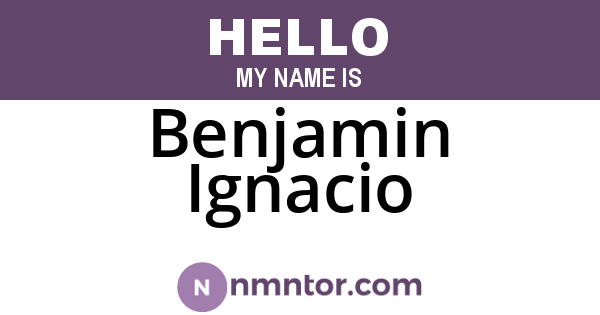 Benjamin Ignacio