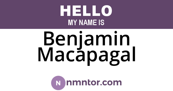 Benjamin Macapagal