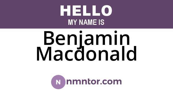 Benjamin Macdonald
