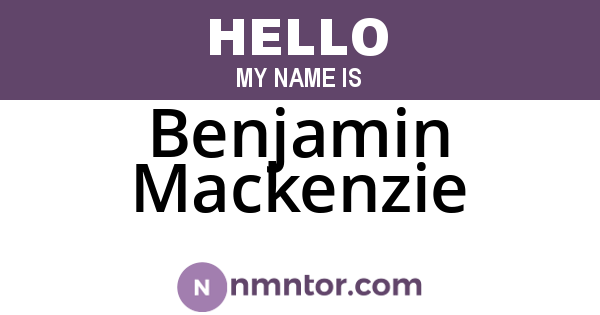 Benjamin Mackenzie