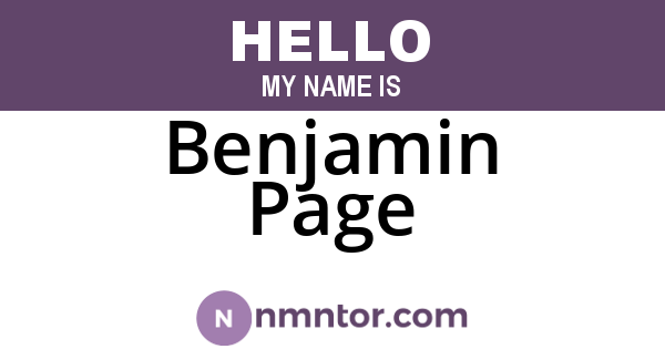 Benjamin Page