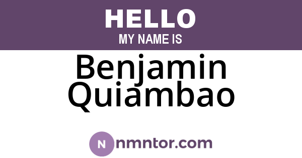 Benjamin Quiambao