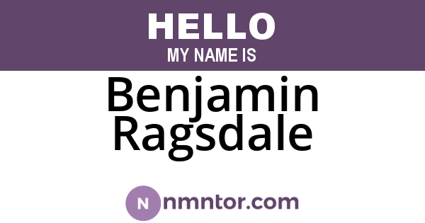 Benjamin Ragsdale