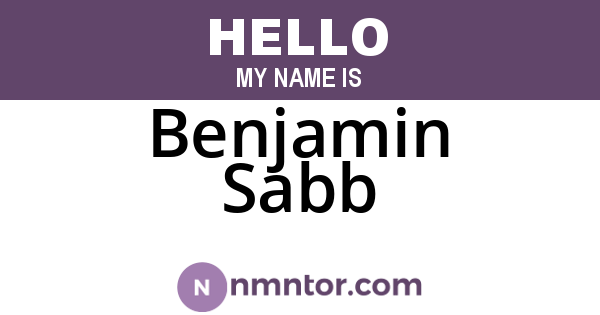 Benjamin Sabb