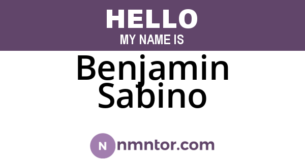 Benjamin Sabino
