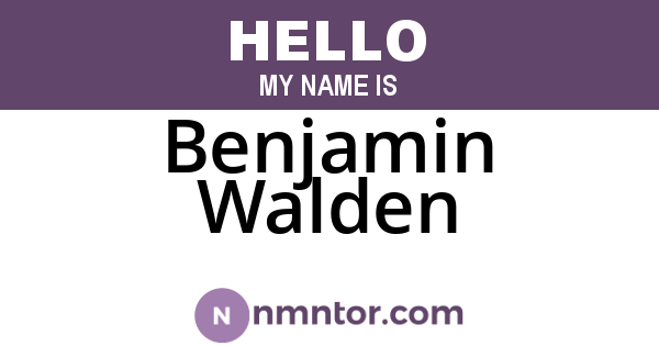 Benjamin Walden