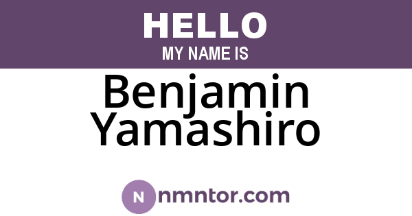 Benjamin Yamashiro