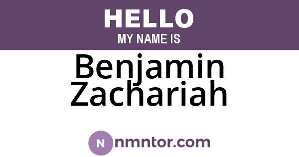 Benjamin Zachariah