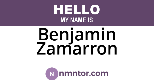 Benjamin Zamarron