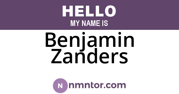 Benjamin Zanders