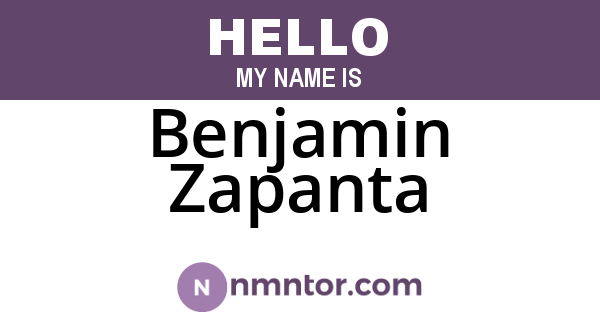 Benjamin Zapanta