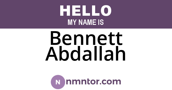 Bennett Abdallah