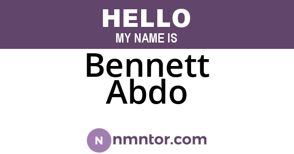 Bennett Abdo