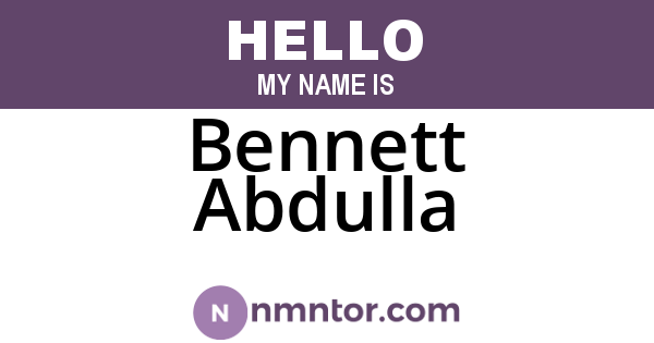 Bennett Abdulla