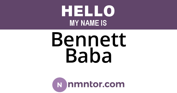 Bennett Baba
