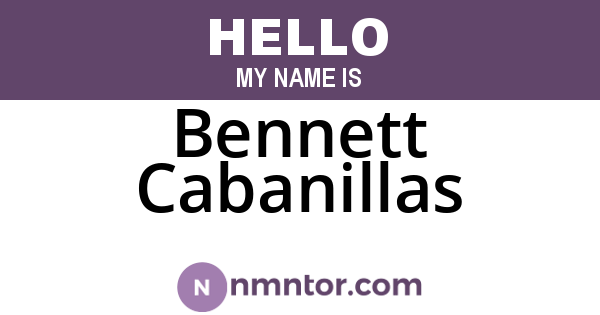 Bennett Cabanillas