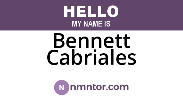 Bennett Cabriales