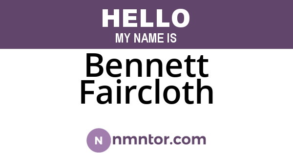 Bennett Faircloth