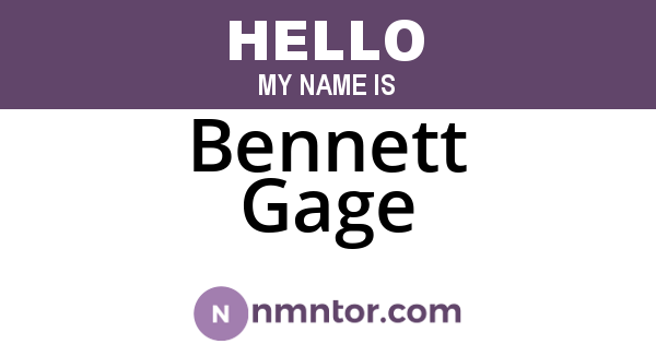 Bennett Gage